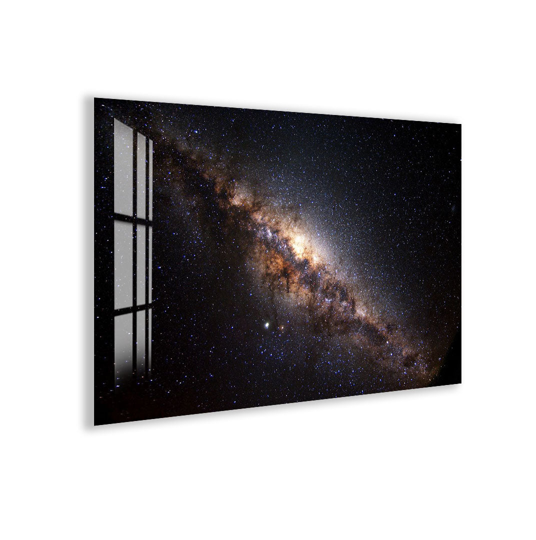 Milky Way Galaxy Glass Wall Art – Stunning Space Photography Poster for Modern Interiors