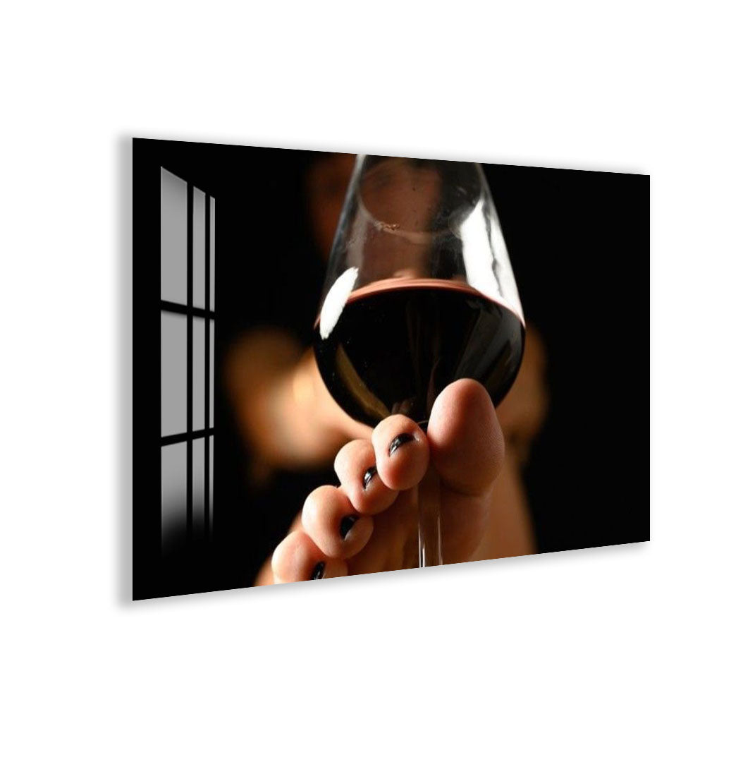 Erotic Wine Glass Wall Art – Sensual Nude Photography for Modern Interiors