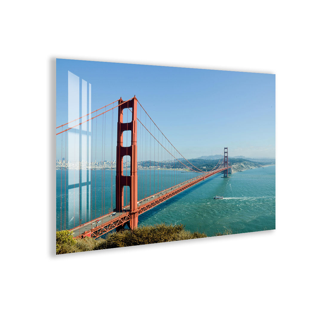 Golden Gate Bridge Glass Wall Art – Iconic San Francisco Landmark Poster