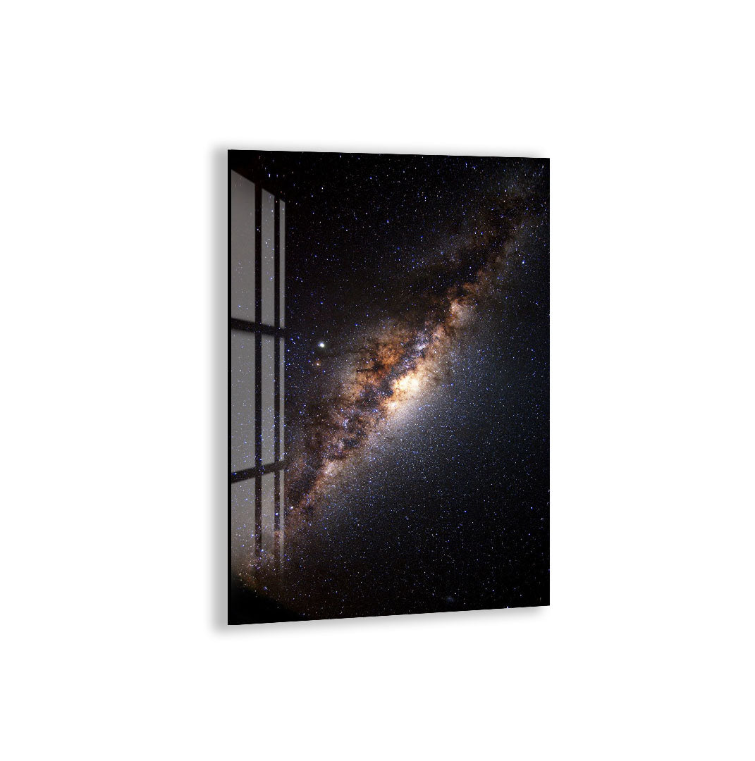 Milky Way Galaxy Glass Wall Art – Stunning Space Photography Poster for Modern Interiors