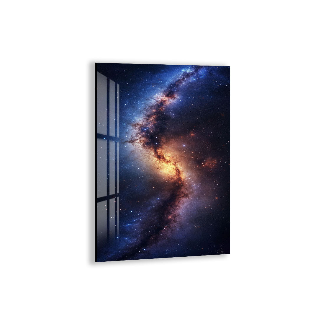 Galaxy Nebula Glass Wall Art – Stunning Cosmic Space Poster for Modern Interiors