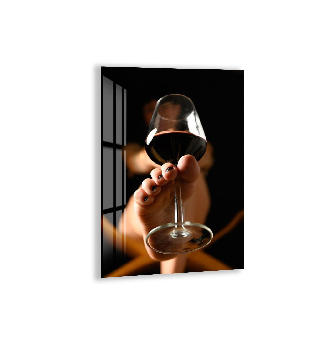 Erotic Wine Glass Wall Art – Sensual Nude Photography for Modern Interiors