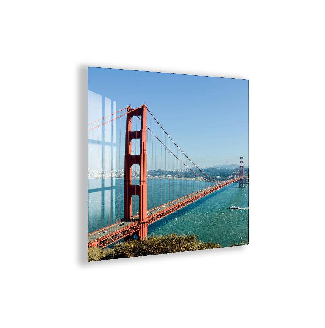 Golden Gate Bridge Glass Wall Art – Iconic San Francisco Landmark Poster