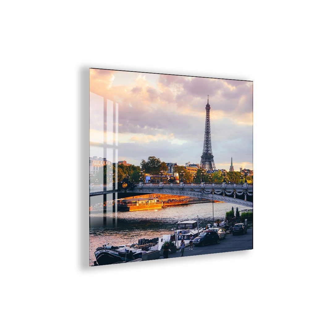 Paris Eiffel Tower Glass Wall Art – Stunning Cityscape Poster for Modern Interiors