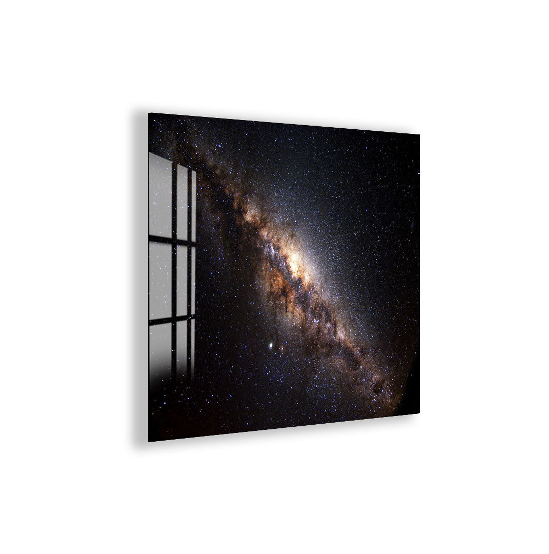 Milky Way Galaxy Glass Wall Art – Stunning Space Photography Poster for Modern Interiors