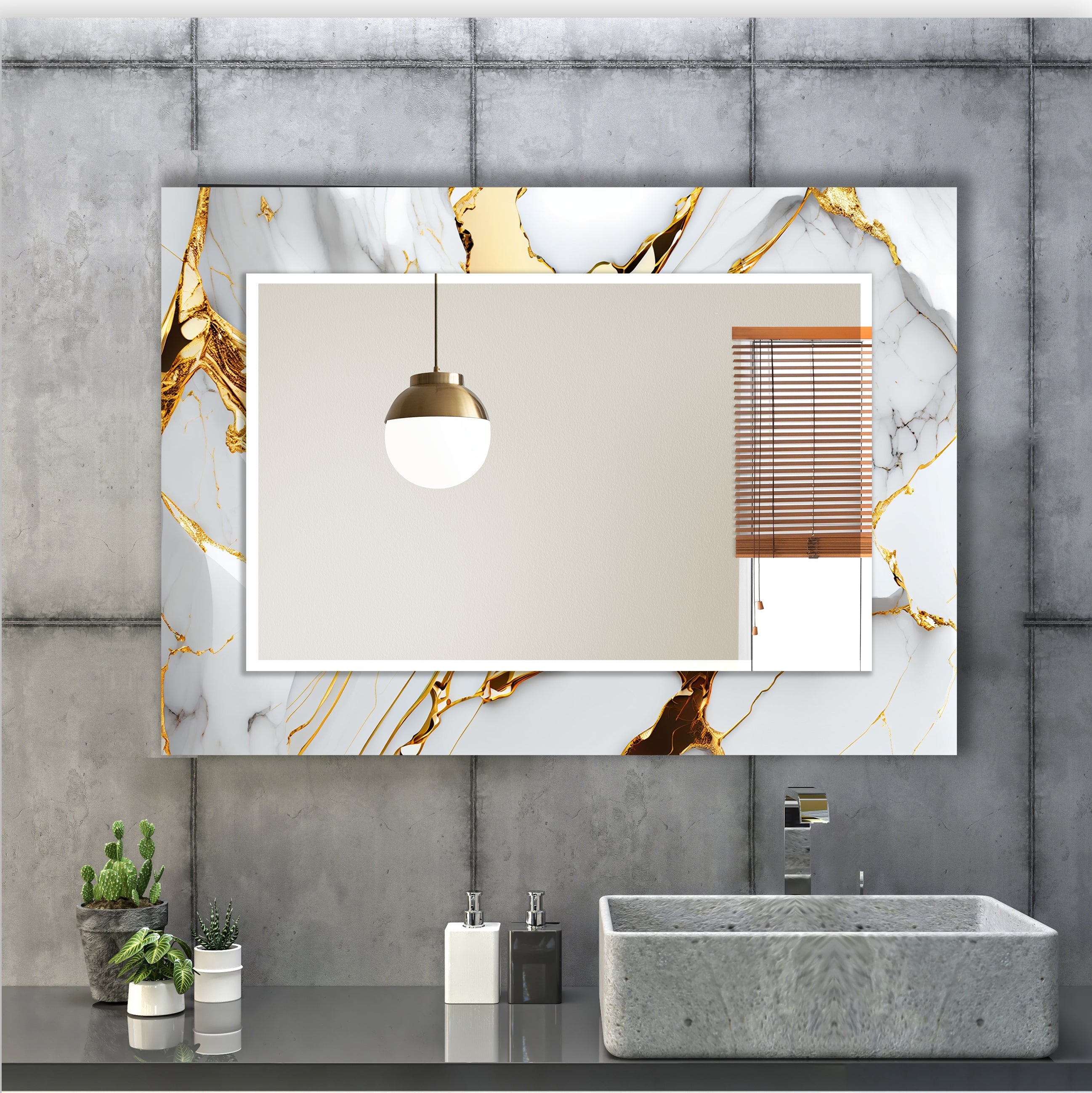 Marble Glass Mirror