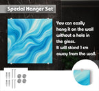 a picture of a blue and white abstract painting