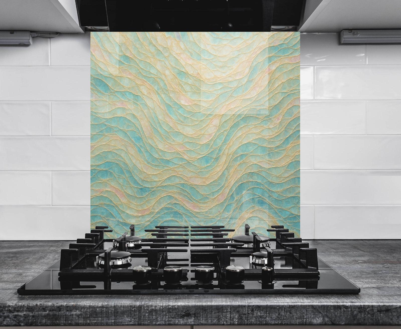 Tempered Glass Marble Backsplash: Modern Kitchen Stove Cover