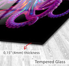 Tempered Glass Octopus Kitchen Backsplash Tile: Stove Back Cover