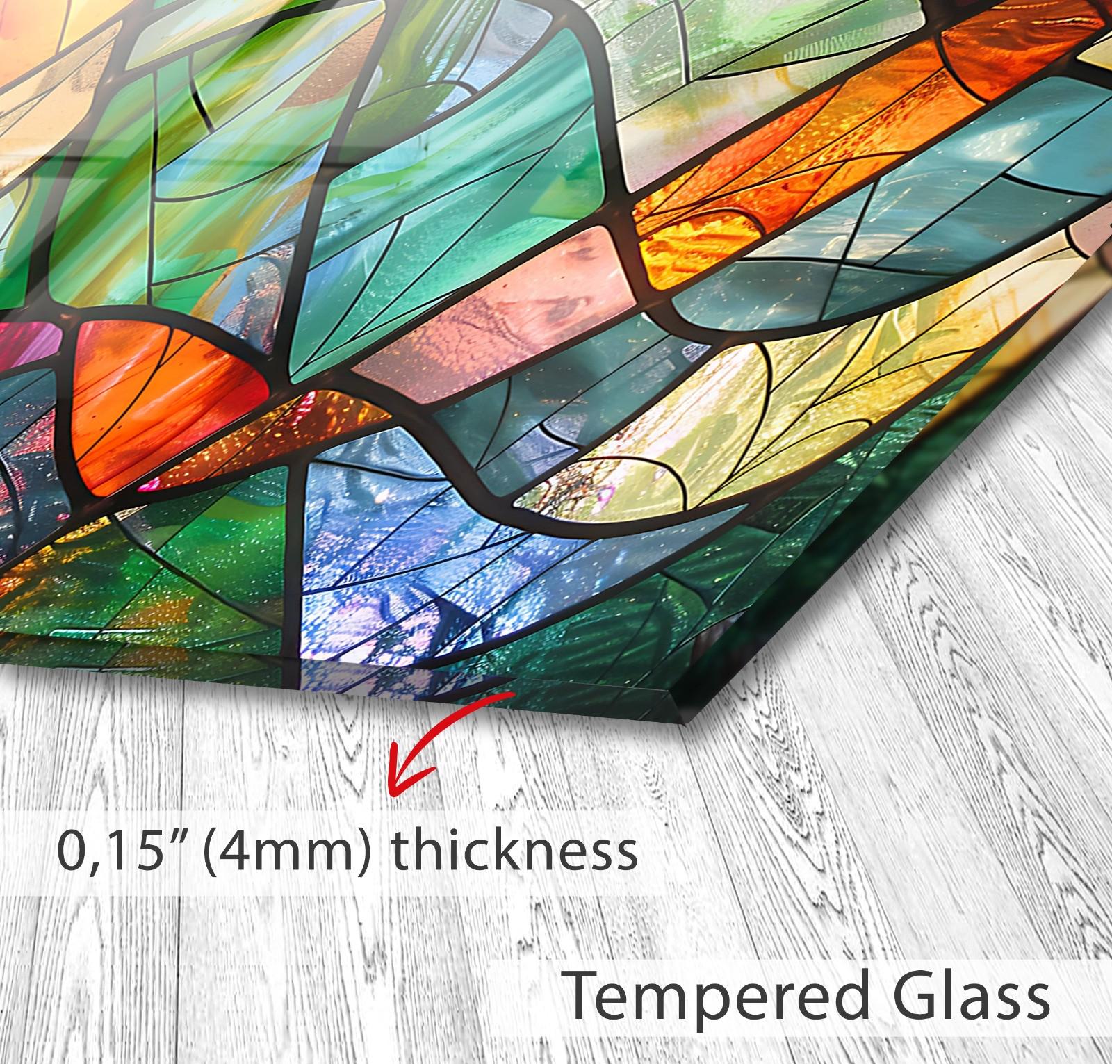 Tempered Glass Kitchen Backsplash: Abstract Art Stove Cover