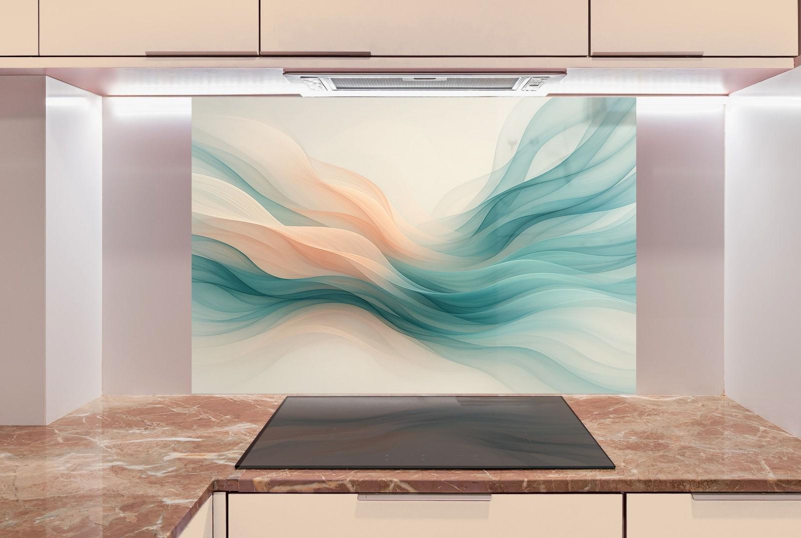 a painting on a wall in a kitchen