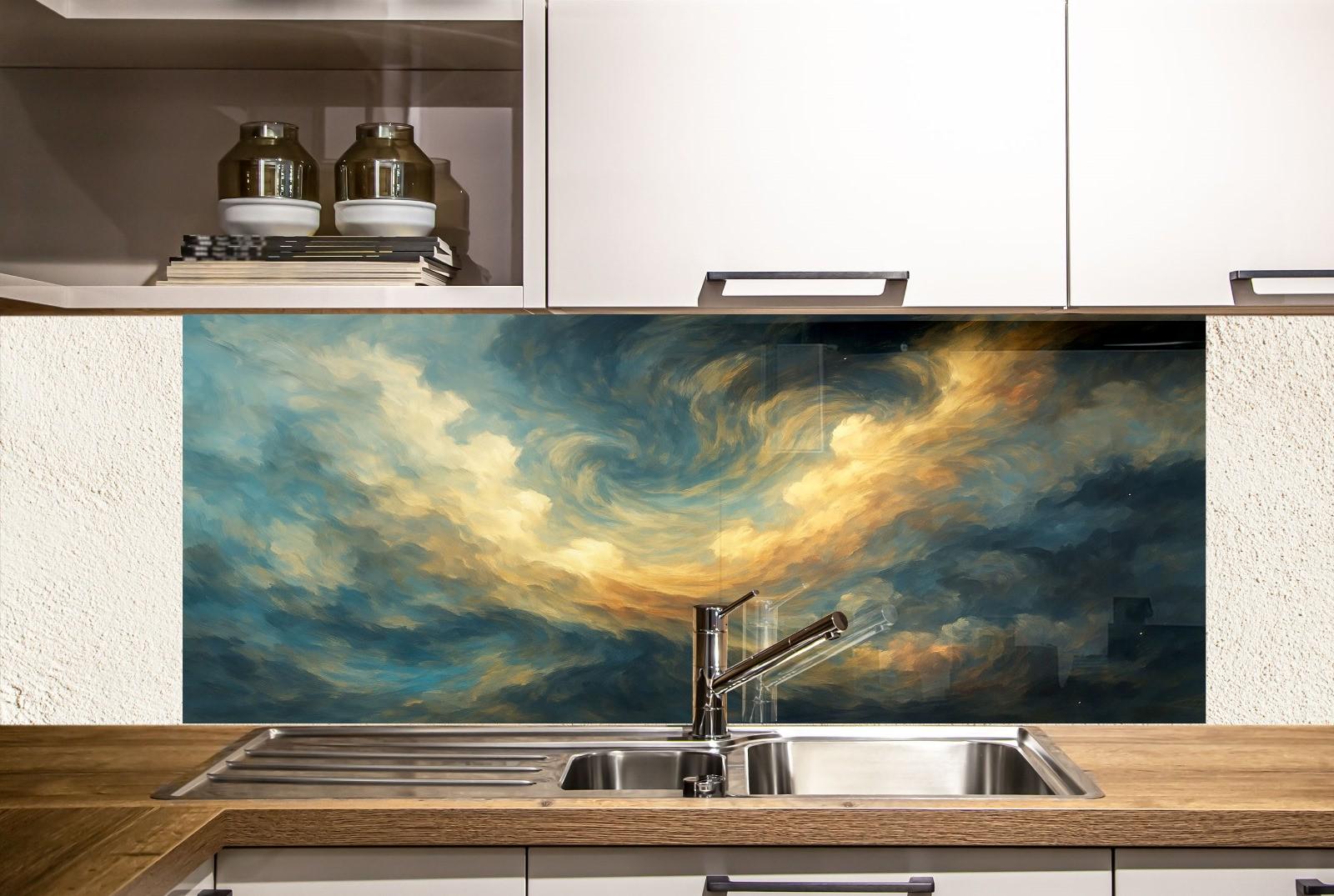 Modern Tempered Glass Backsplash for Kitchen or Bathroom - Dark s for Stylish Splashback