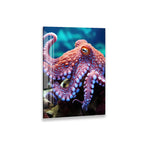 a serene night scene with a group of blue butterflies fluttering around a small mushroom on a rock. The butterflies are scattered throughout the frame, creating a sense of movement and tranquility. The dark background and the contrast between the butterflies and the rock add depth and visual interest to the image.