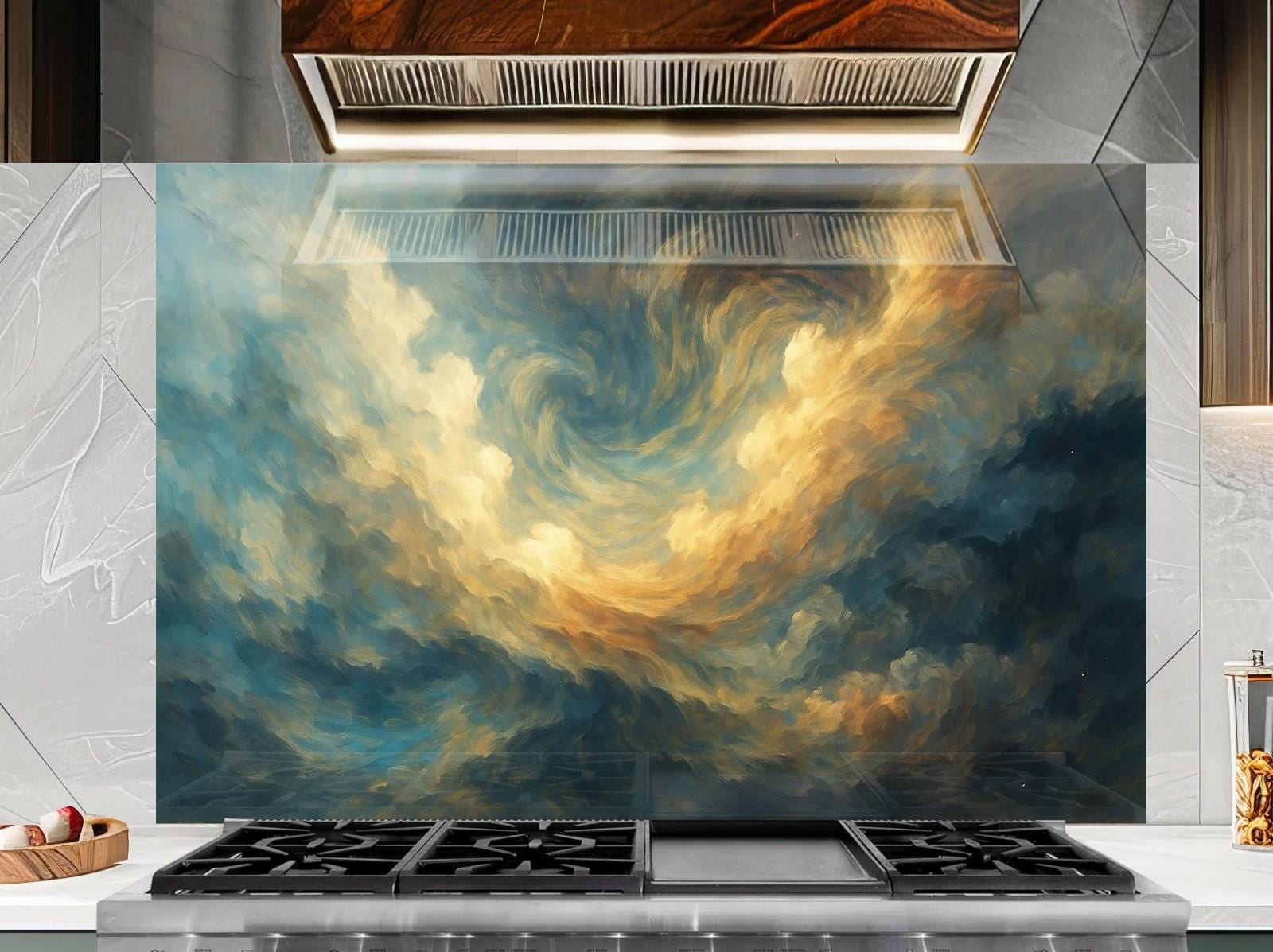 Modern Tempered Glass Backsplash for Kitchen or Bathroom - Dark s for Stylish Splashback