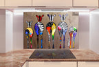 Farmhouse Zebra Print Backsplash - Rustic Kitchen Tile for Stove - Tempered Glass Zebra Splashback