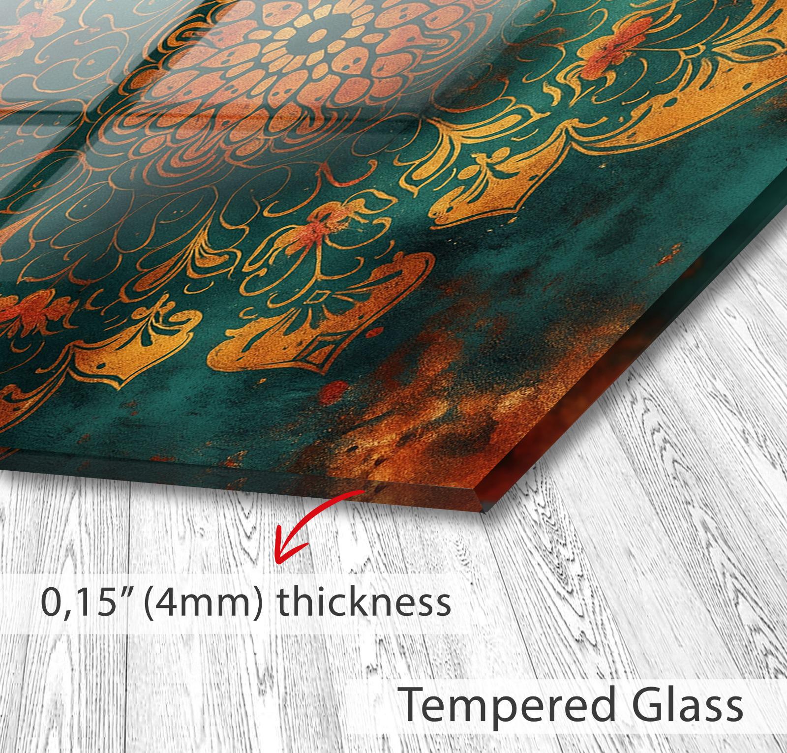 a close up of a piece of wood with a painting on it