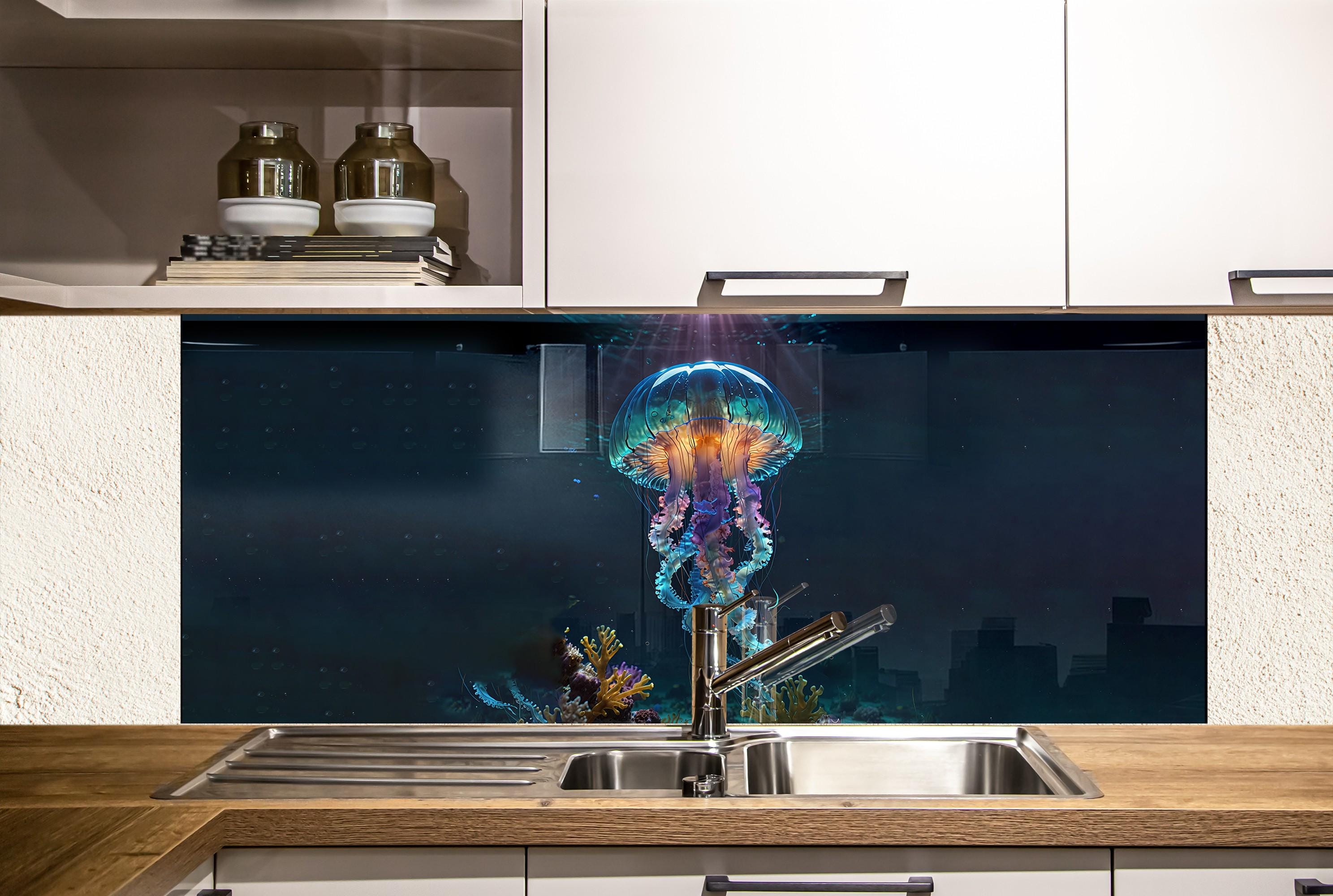 a picture of a jellyfish in a kitchen