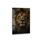 A close-up portrait of a majestic lion, its golden mane and intense gaze capturing the viewer's attention.