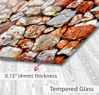 A close-up image of a brick wall or stone wall, with a text overlay indicating the thickness of the material.