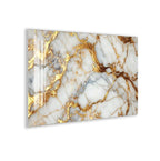 Golden Marble Wall Art: Modern Abstract Design (Tempered Glass)