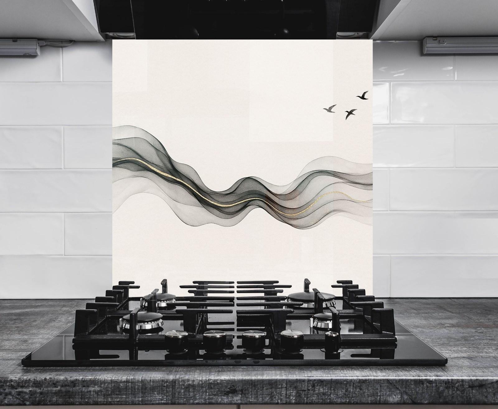 a black and white photo of a stove top