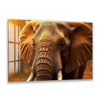 Realistic tiger close-up on glass print