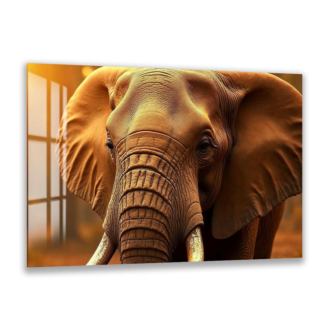 Realistic tiger close-up on glass print