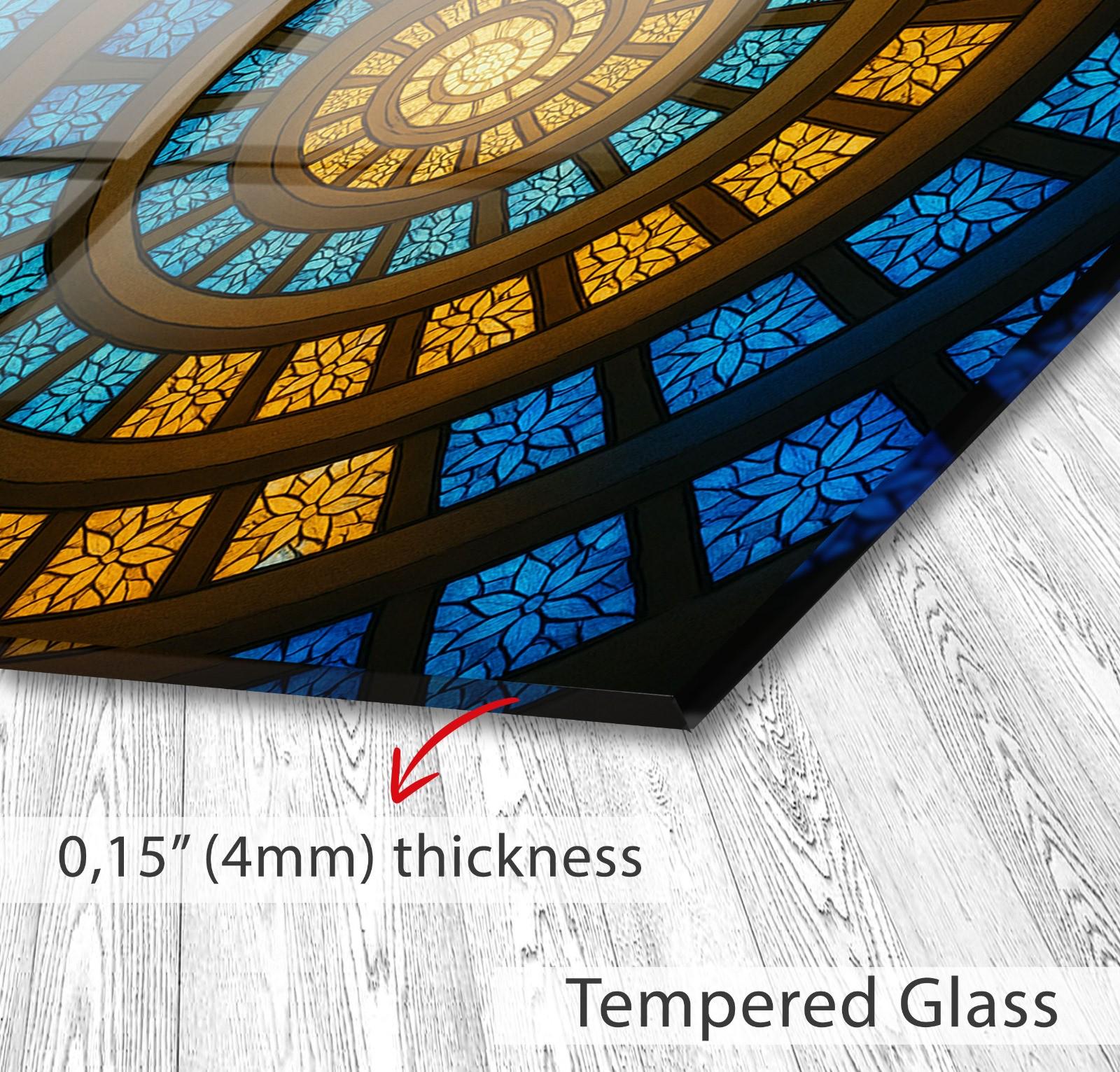 a close up of a stained glass window