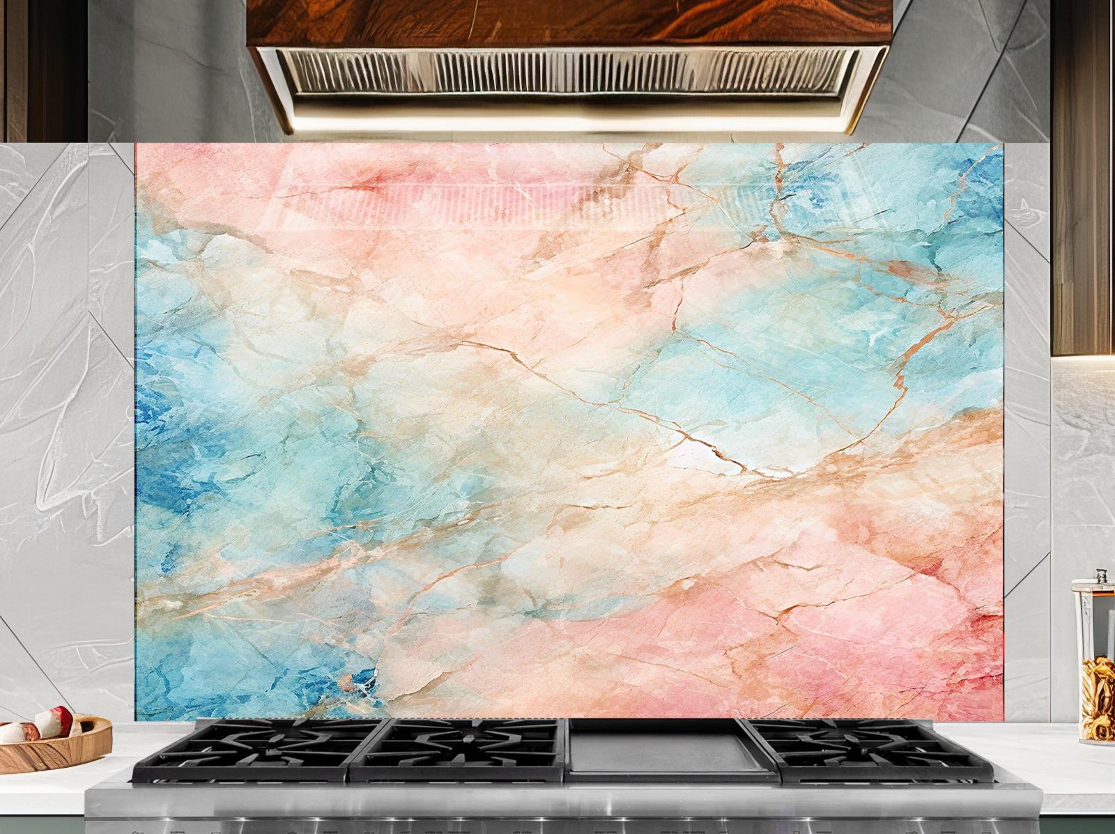 Elegant blend of pink and ocean blue tones