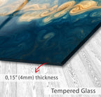 a close up of a glass door on a wooden floor