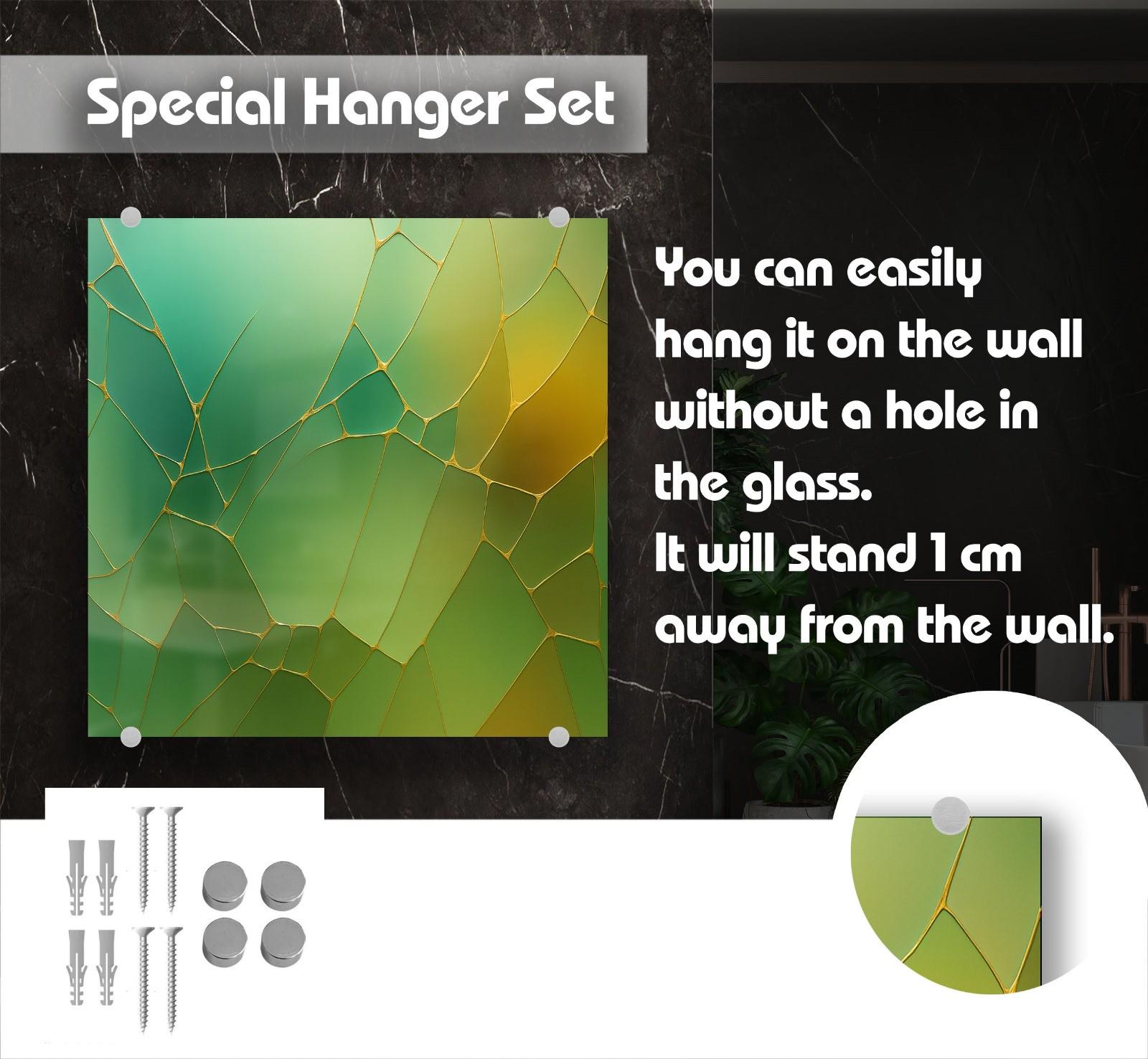 a picture of a broken glass with the words special hanger set