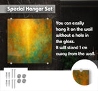 Abstract Art Tempered Glass Backsplash, Gold Black Swirl (Custom Size)