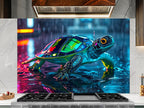 a painting of a turtle in the rain