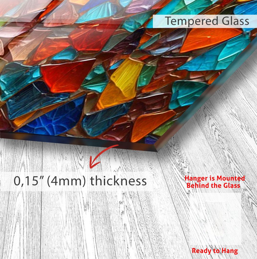 a close up of a glass box on a wooden floor