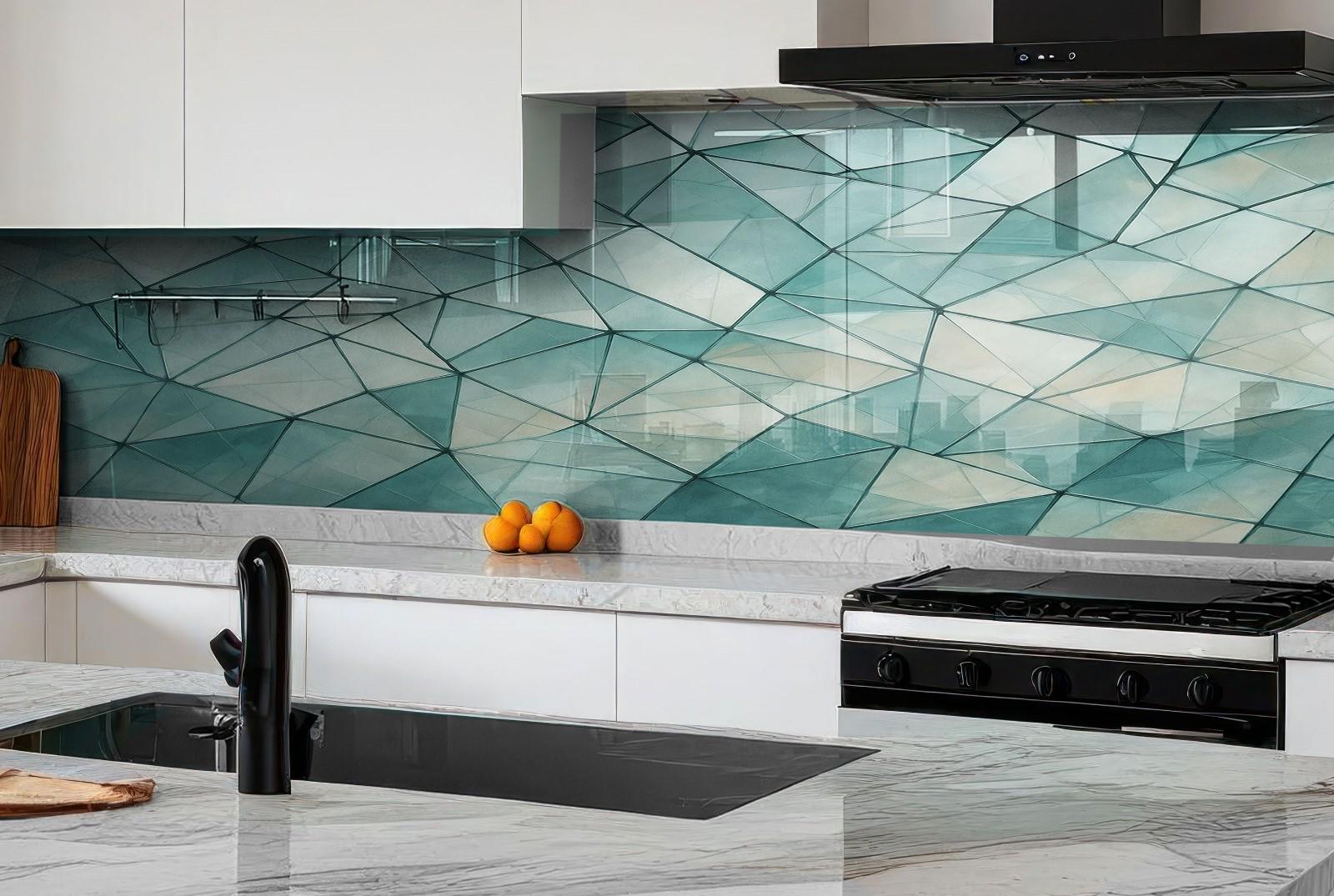 a kitchen with a stove top oven next to a counter