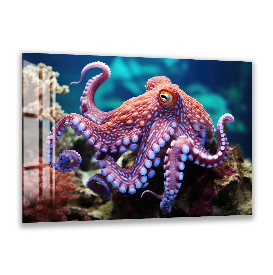 a serene scene of blue butterflies fluttering around a dark, rocky area, with mushrooms scattered throughout the landscape.