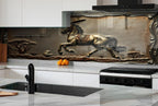 Tempered Glass Horse Kitchen Backsplash: Stove Back Cover