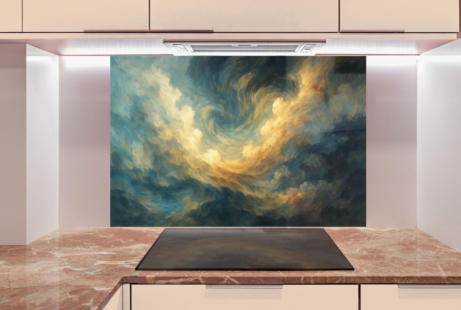 Modern Tempered Glass Backsplash for Kitchen or Bathroom - Dark s for Stylish Splashback