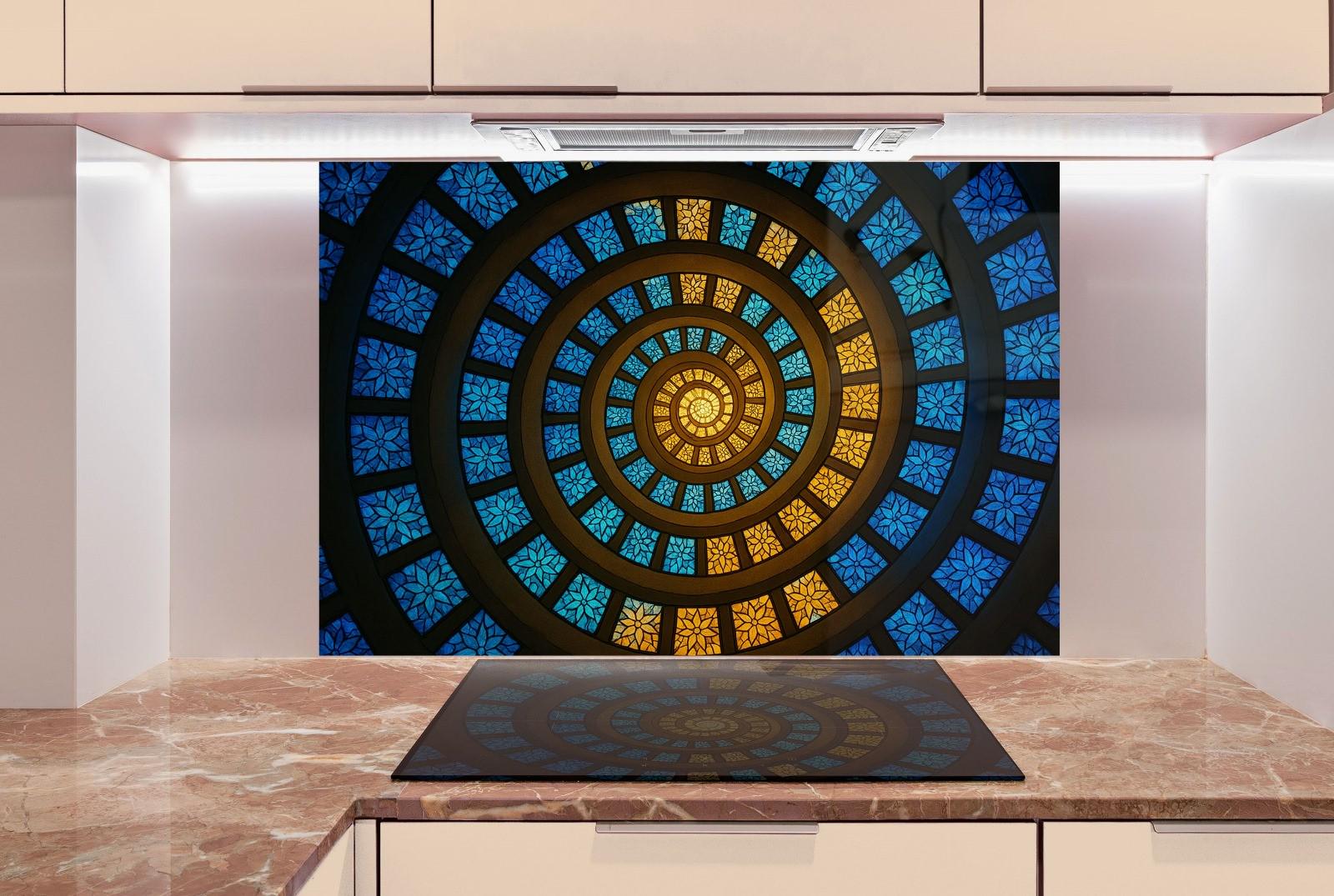 a picture of a circular stained glass window