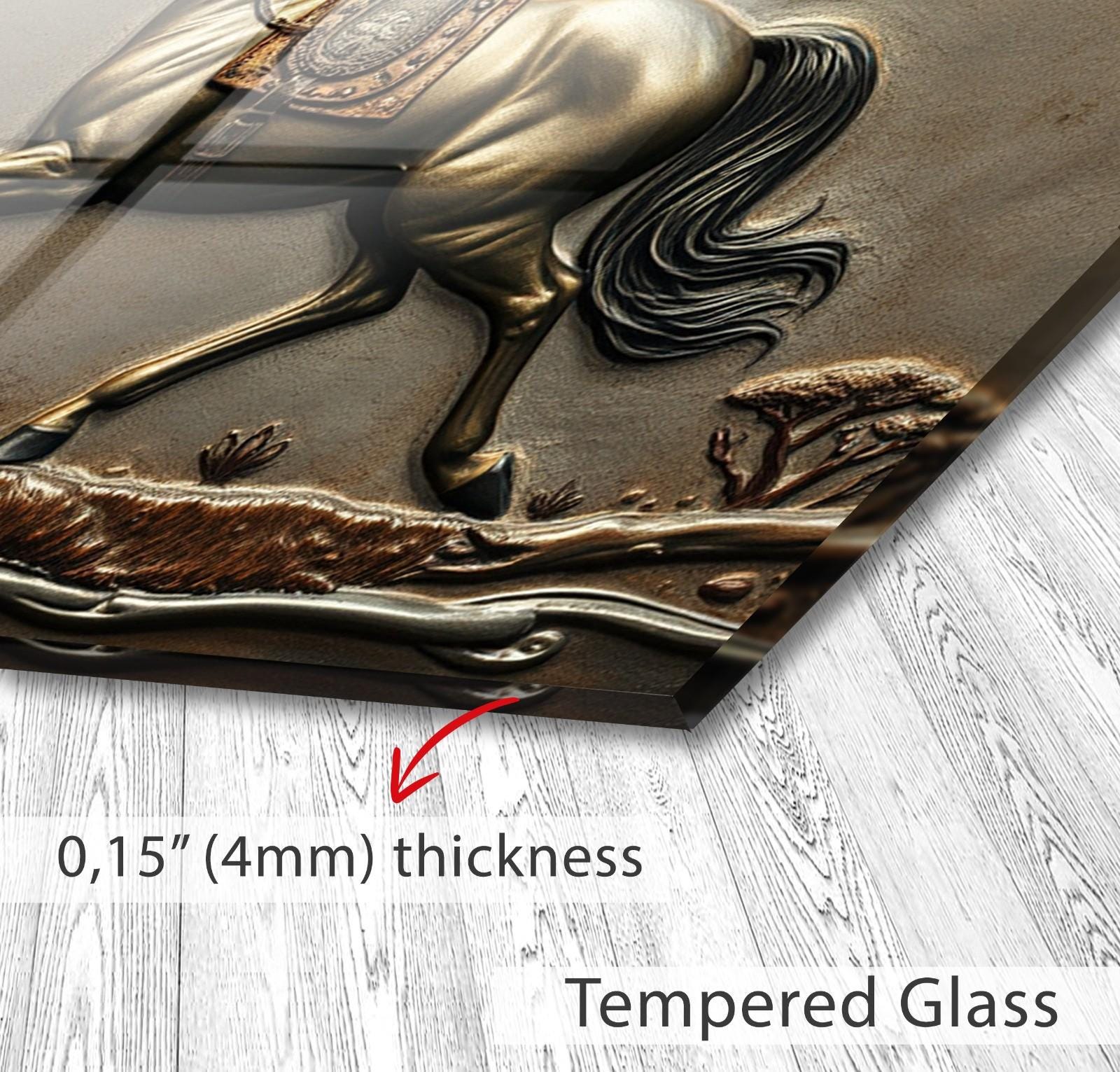 Tempered Glass Horse Kitchen Backsplash: Stove Back Cover
