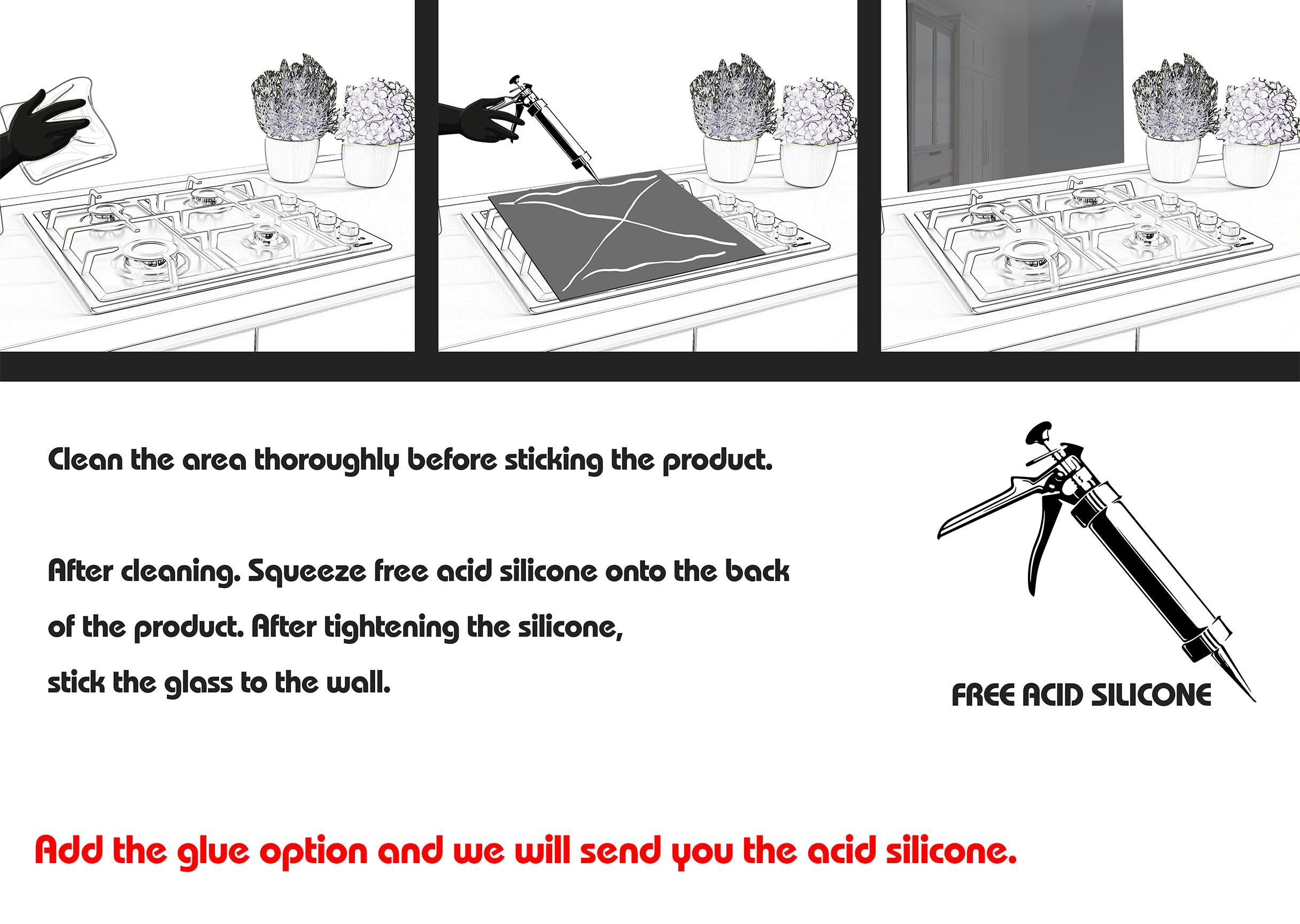 Tempered Glass Kitchen Backsplash: Black Stove Splashback Tile