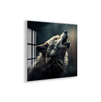 Nature inspired wolf wall hanging with howling wolf
