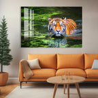 Powerful jungle predator captured in a striking wildlife glass print.