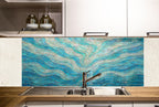 Tempered Glass Marble Backsplash: Silver Stove Back Cover, Kitchen Splashback