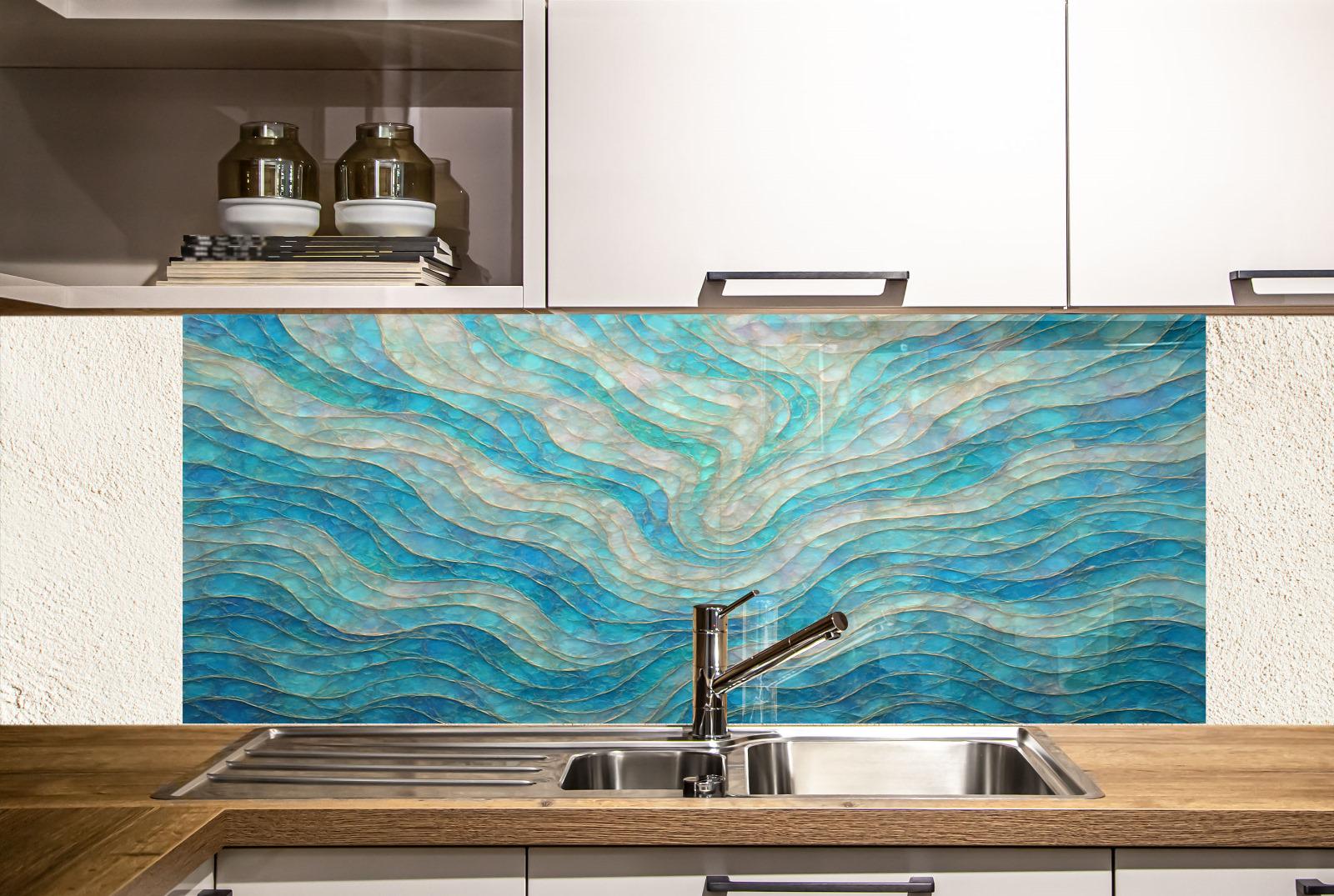 Tempered Glass Marble Backsplash: Silver Stove Back Cover, Kitchen Splashback