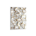 a geometric pattern with a white background and gold accents, creating a visually striking and abstract design.