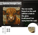 a picture of a brown cow with a black background