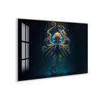 Octopus Glass Wall Art – Majestic Deep Sea Marine Life Decor
