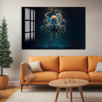 Octopus Glass Wall Art – Majestic Deep Sea Marine Life Decor