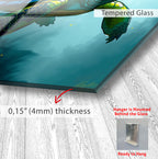 Sea Turtle Glass Wall Art – Vibrant Ocean-Inspired Animal Decor